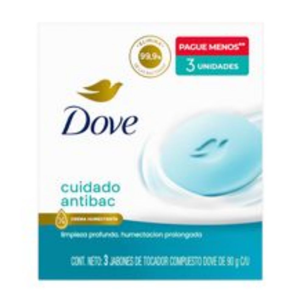 Imagen de Jabón DOVE cuida y protege 3 unds x90 g c/u