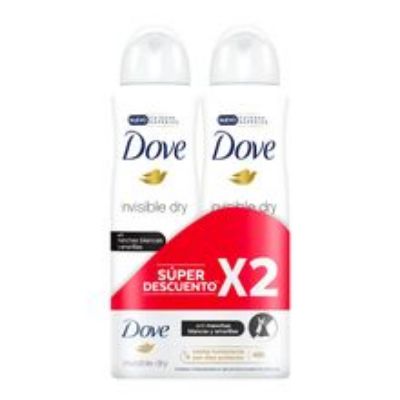 Imagen de Desodorante DOVE invisible aerosol 2 unds x89 ml c/u