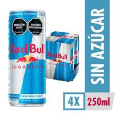 Imagen de Bebida energizante RED BULL suggar free 4 unds x250 ml c/u