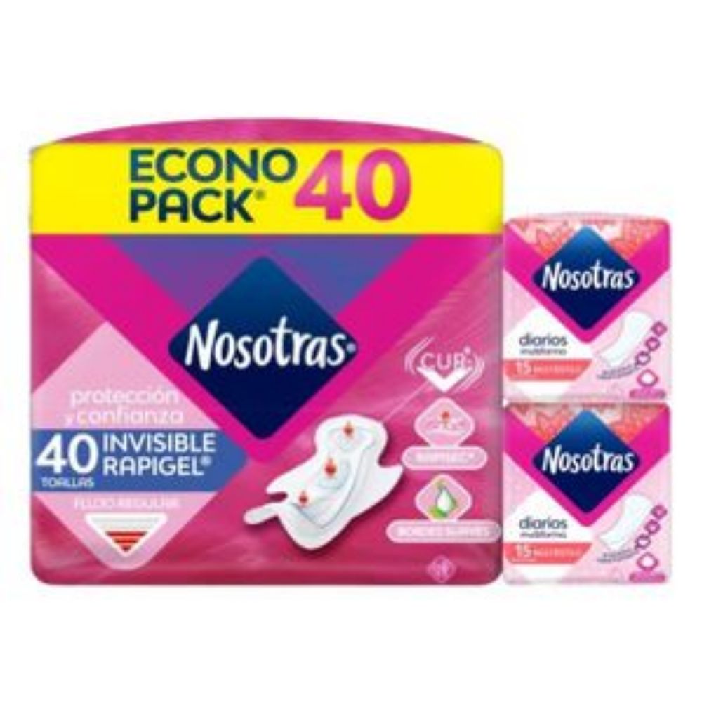 Imagen de Toallas higiénicas NOSOTRAS invisible rapigel + protectores (40 und)
