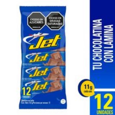 Imagen de Chocolatina JET leche 12 unds x11 g c/u