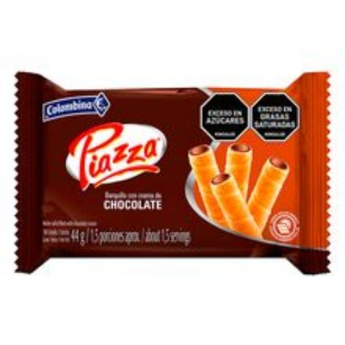 Imagen de Barquillos PIAZZA sabor a chocolate x44 g
