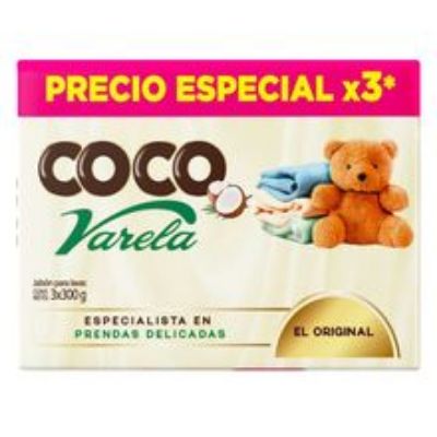 Imagen de Jabón coco VARELA precio especial 3 unds x300 g c/u