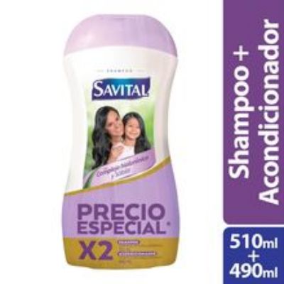 Imagen de Shampoo SAVITAL complejo hialurónico y sábila x510 ml +acondicionador x490 ml