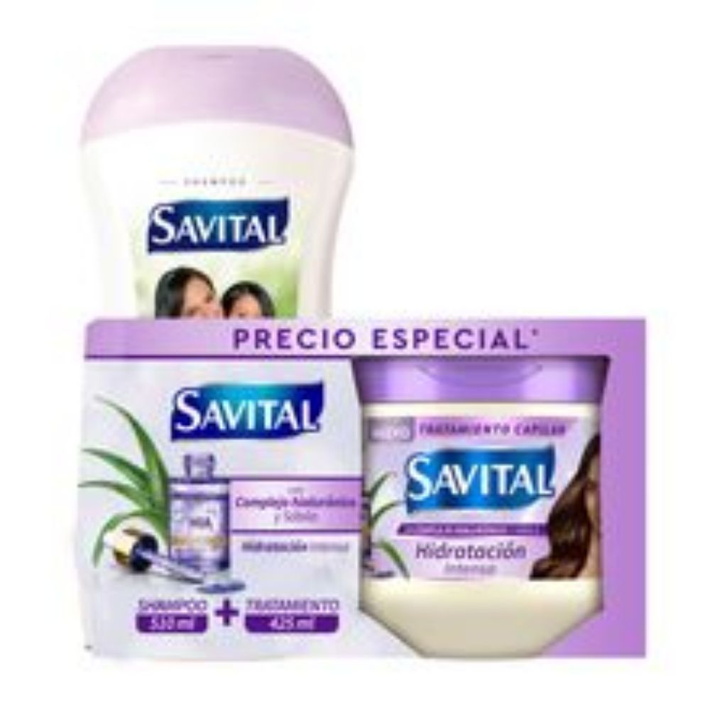 Imagen de Shampoo SAVITAL complejo hialurónico x510 ml + tratamiento x425 ml