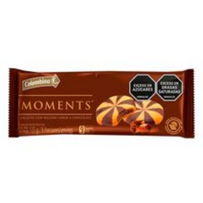 Imagen de Galletas colombina MOMENTS rellena chocolate x135 g