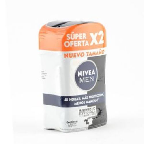 Imagen de Desodorante NIVEA black white men en barra (100 gr)