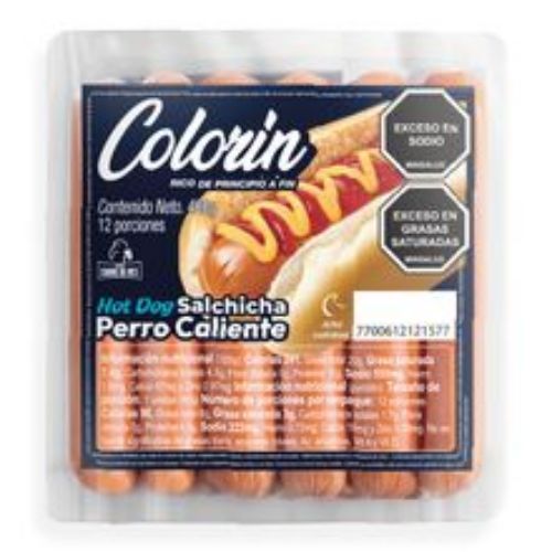 Imagen de Salchicha COLORIN perro caliente x480 g