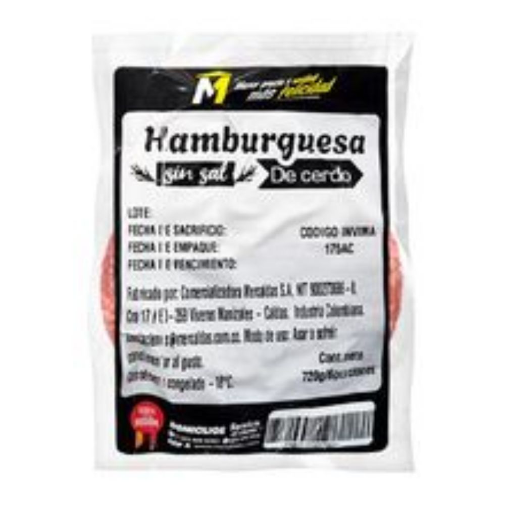 Imagen de Hamburguesa M 100% cerdo x720 g