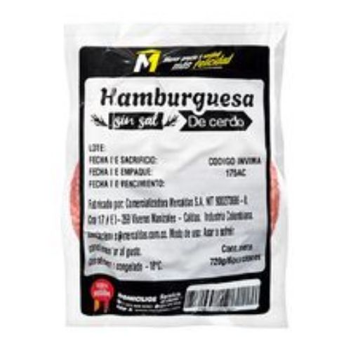 Imagen de Hamburguesa M 100% cerdo x720 g