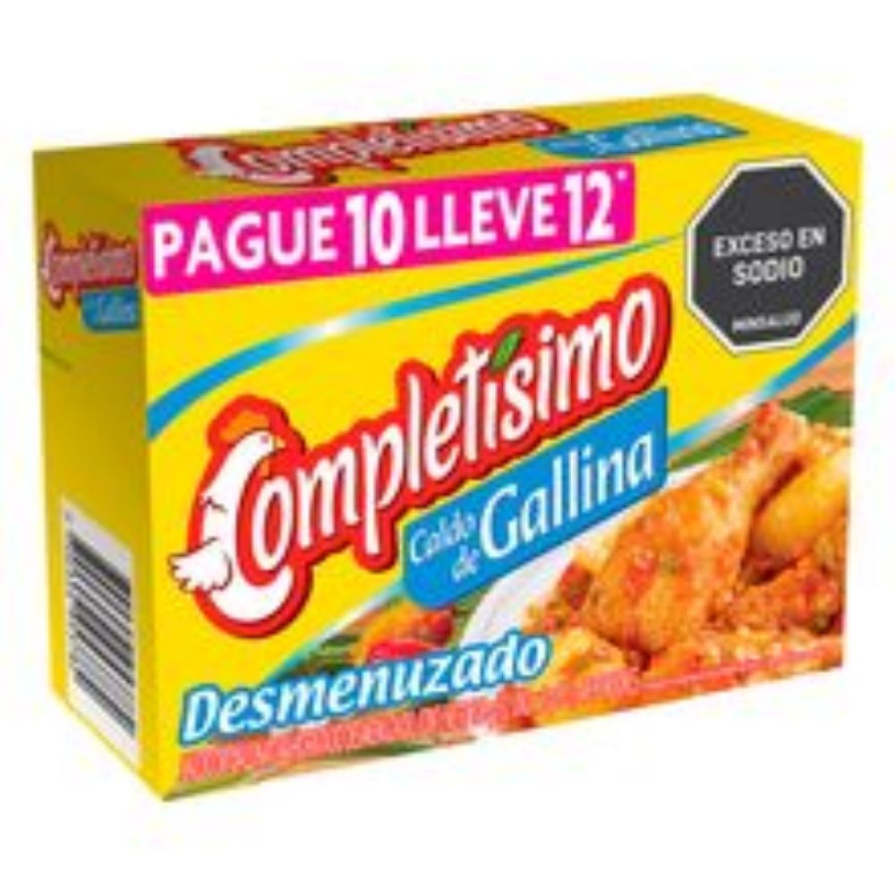Imagen de Caldo de gallina COMPLETISIMO desmenuzado pague 10 lleve 12 x9 g c/u