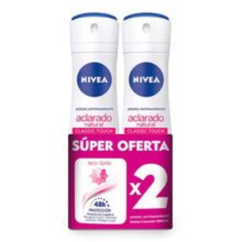 Imagen de Desodorante NIVEA spray aclarado natural 2 unds x100 ml c/u