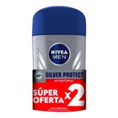 Imagen de Desodorante NIVEA stick silver 2 unds x50 g c/u