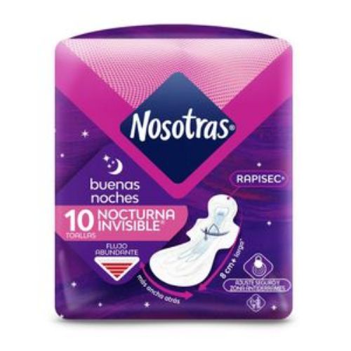 Imagen de Toallas higiénicas NOSOTRAS buenas noches invisible rapisec (10 und)