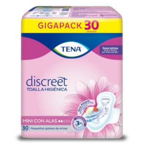 Imagen de Toallas higiénicas TENA mini con alas, pequeños goteos (30 und)