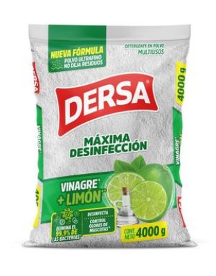 Imagen de Detergente en polvo DERSA multiusos vinagre + limón (4000 gr)