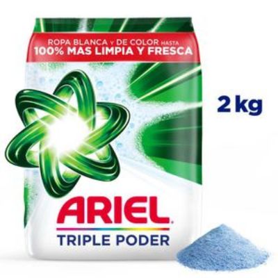 Imagen de Detergente en polvo ARIEL triple poder ropa blanca y de color (2000 gr)