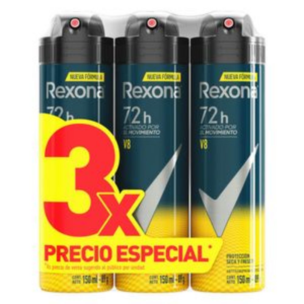 Imagen de Desodorante REXONA v8 aerosol hombre (270 gr)