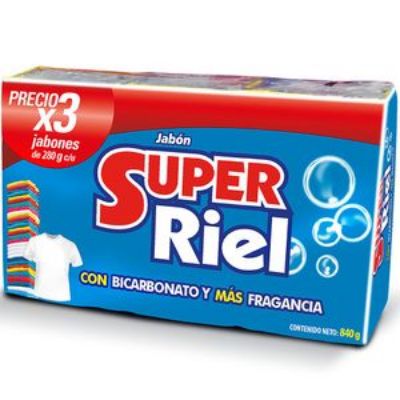 Imagen de Jabón de barra SUPER RIEL con bicarbonato (840 gr)