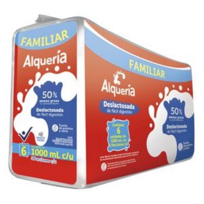 Imagen de Leche ALQUERIA semidescremada deslactosada sixpack (6000 ml)