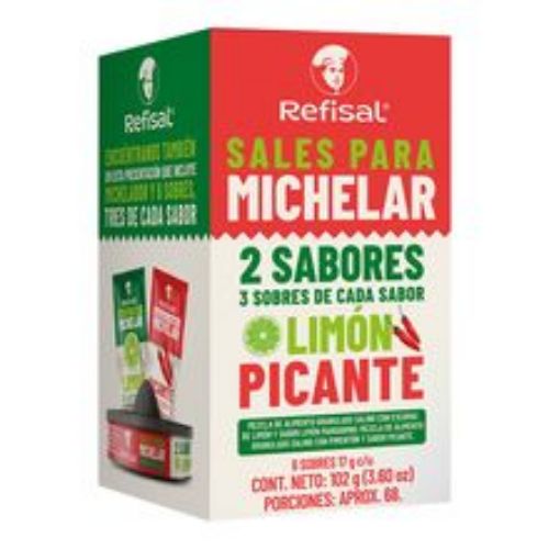 Imagen de Sal REFISAL para michelar clásico refill 6 unds x17 g c/u