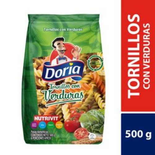 Imagen de Pastas DORIA tornillos con verduras (500 gr)