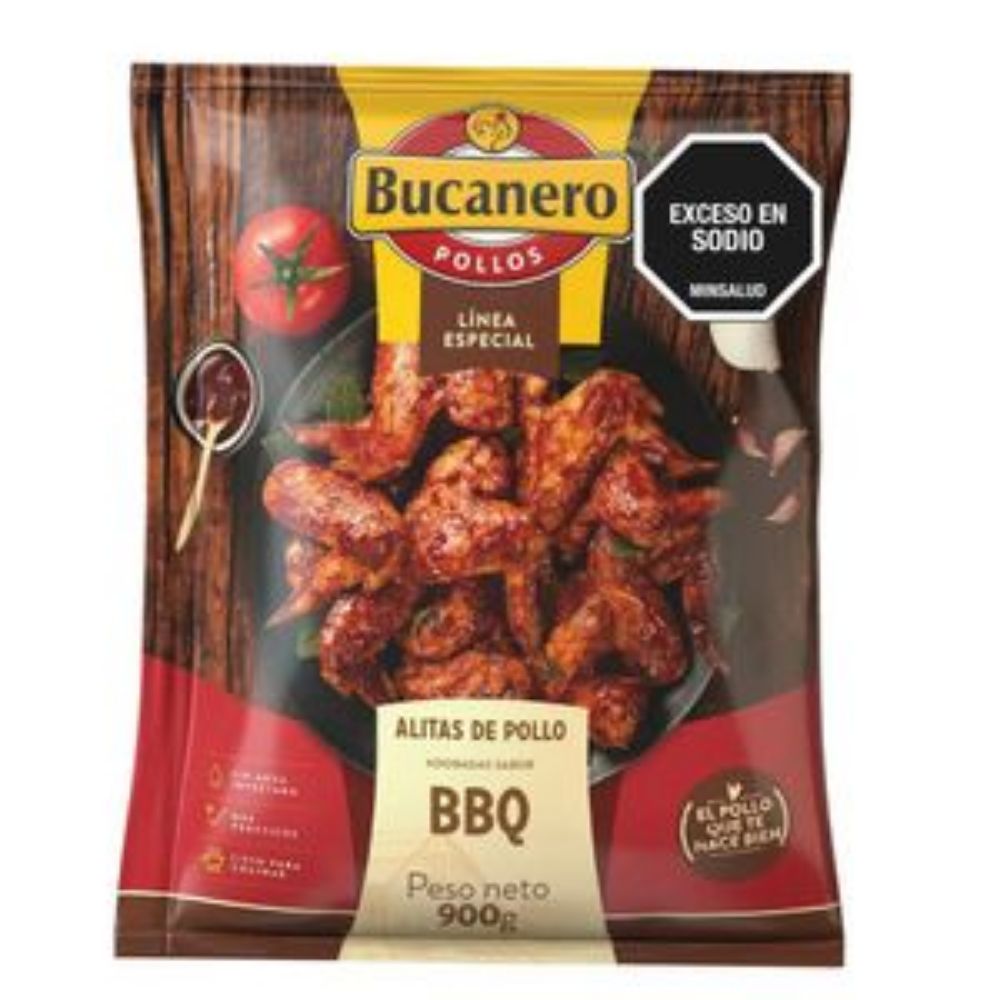 Imagen de Alitas de pollo EL BUCANERO adobadas BBQ x10und (900 gr)