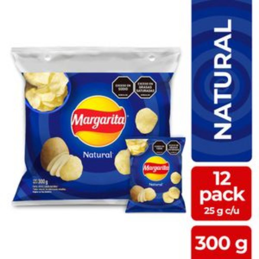 Imagen de Papas MARGARITA Natural x12und 25gr (300 gr)