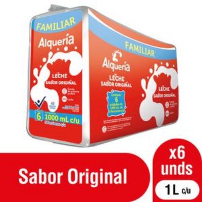 Imagen de Leche sabor original ALQUERIA pack x 6 unds (6000 ml)