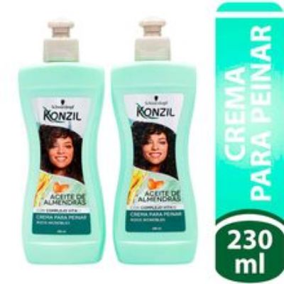 Imagen de Crema para peinar KONZIL aceite de almendra 2 unds x230 ml c/u