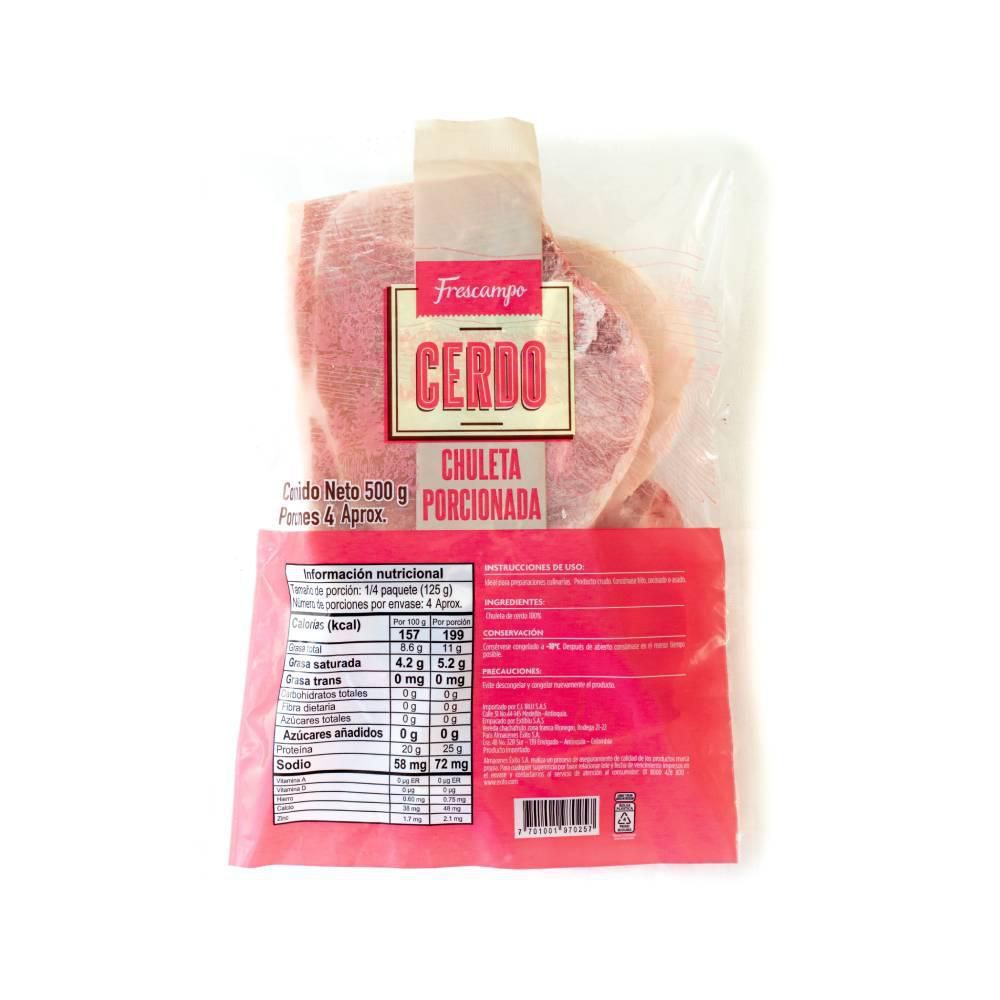 Imagen de Chuleta o loncha de cerdo FRESCAMPO porcionada (500  gr)
