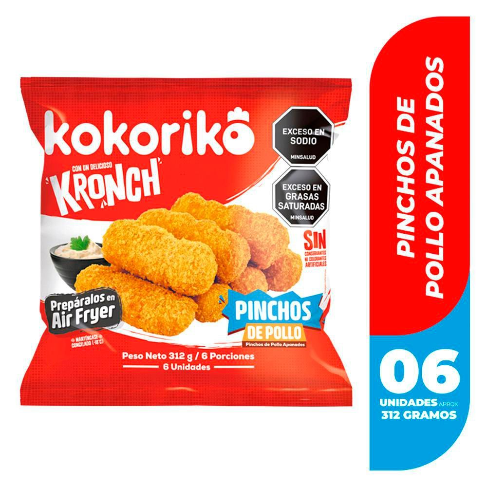 Imagen de Pinchos de pollo KOKORIKO apanados x6und (312  gr)
