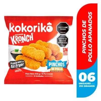 Imagen de Pinchos de pollo KOKORIKO apanados x6und (312  gr)