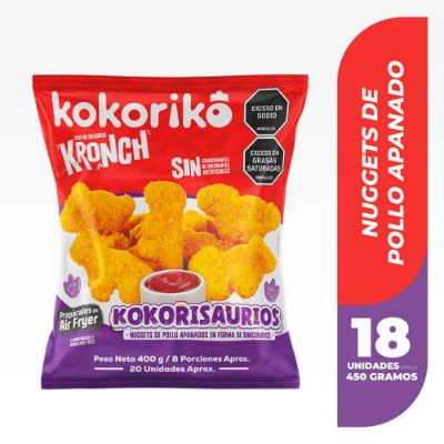 Imagen de Nuggets de pollo KOKORIKO kokorisaurios apanados x20und (400  gr)