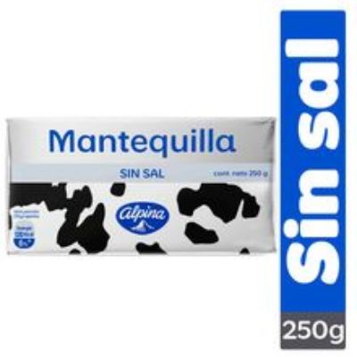 Imagen de Mantequilla ALPINA sin sal x250 g