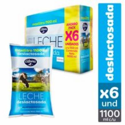 Imagen de Leche ALPINA deslactosada 6 unds x1100 ml c/u