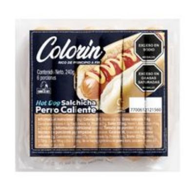 Imagen de Salchicha COLORIN perro caliente x240 g