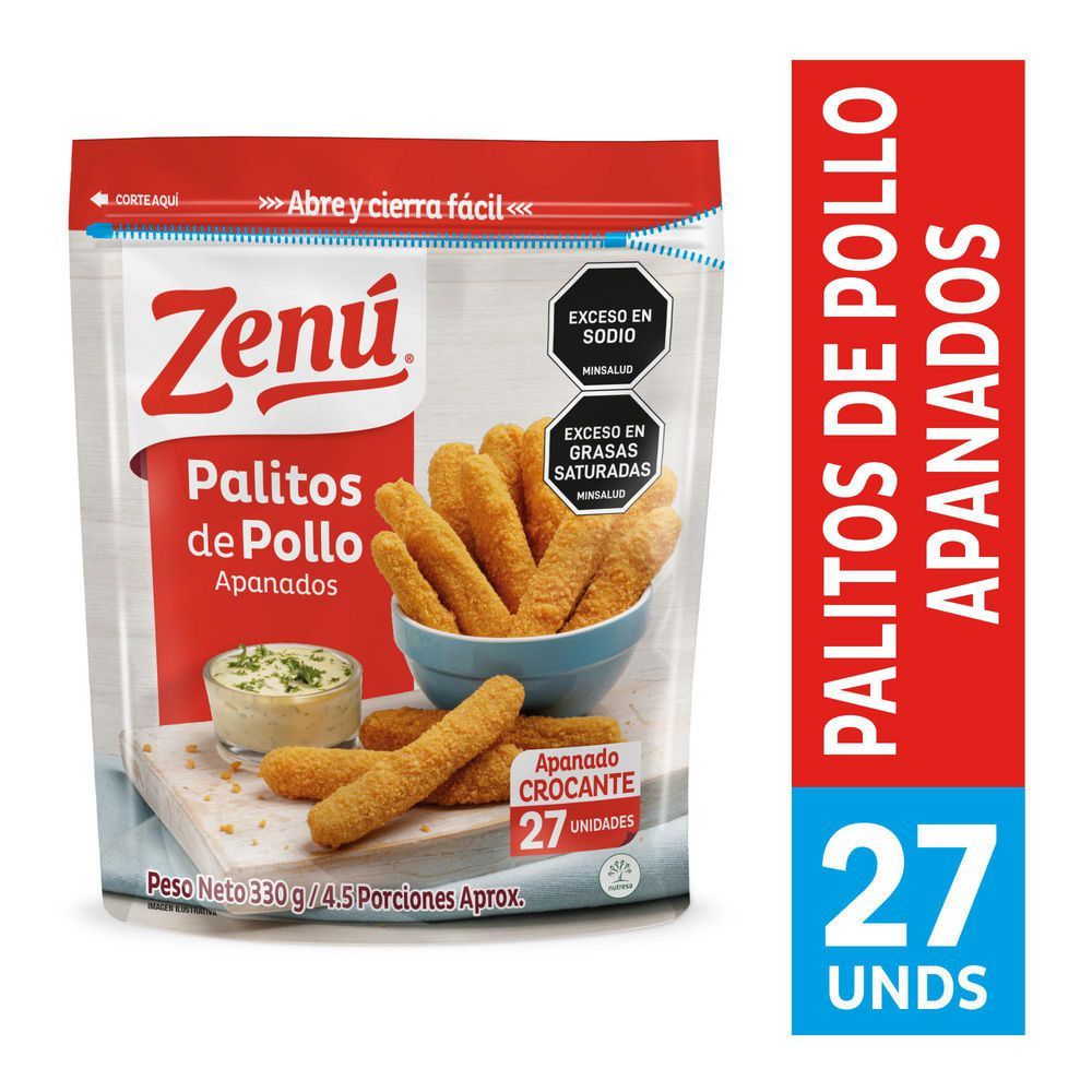 Imagen de Palitos de pollo ZENU apanados x27und (330  gr)