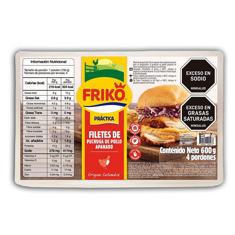 Imagen de Filetes de pechuga FRIKO apanados (600  gr)