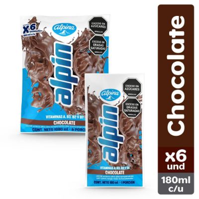 Imagen de Alpin chocolate ALPINA bolsa x6und 180ml (1080  ml)