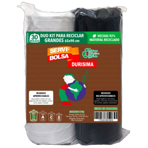 Imagen de BOLSA BASURA RECICLAR 65CM X 90CM SERVIBOLSA 3727099