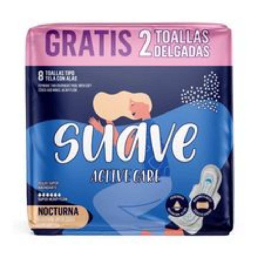 Imagen de Toalla SUAVE active nocturna mix 8 unds+2 unds