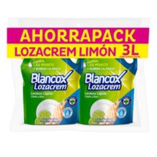 Imagen de Lavaplatos líquido BLANCOX lozacrem aloe 2 unds x1500 ml c/u