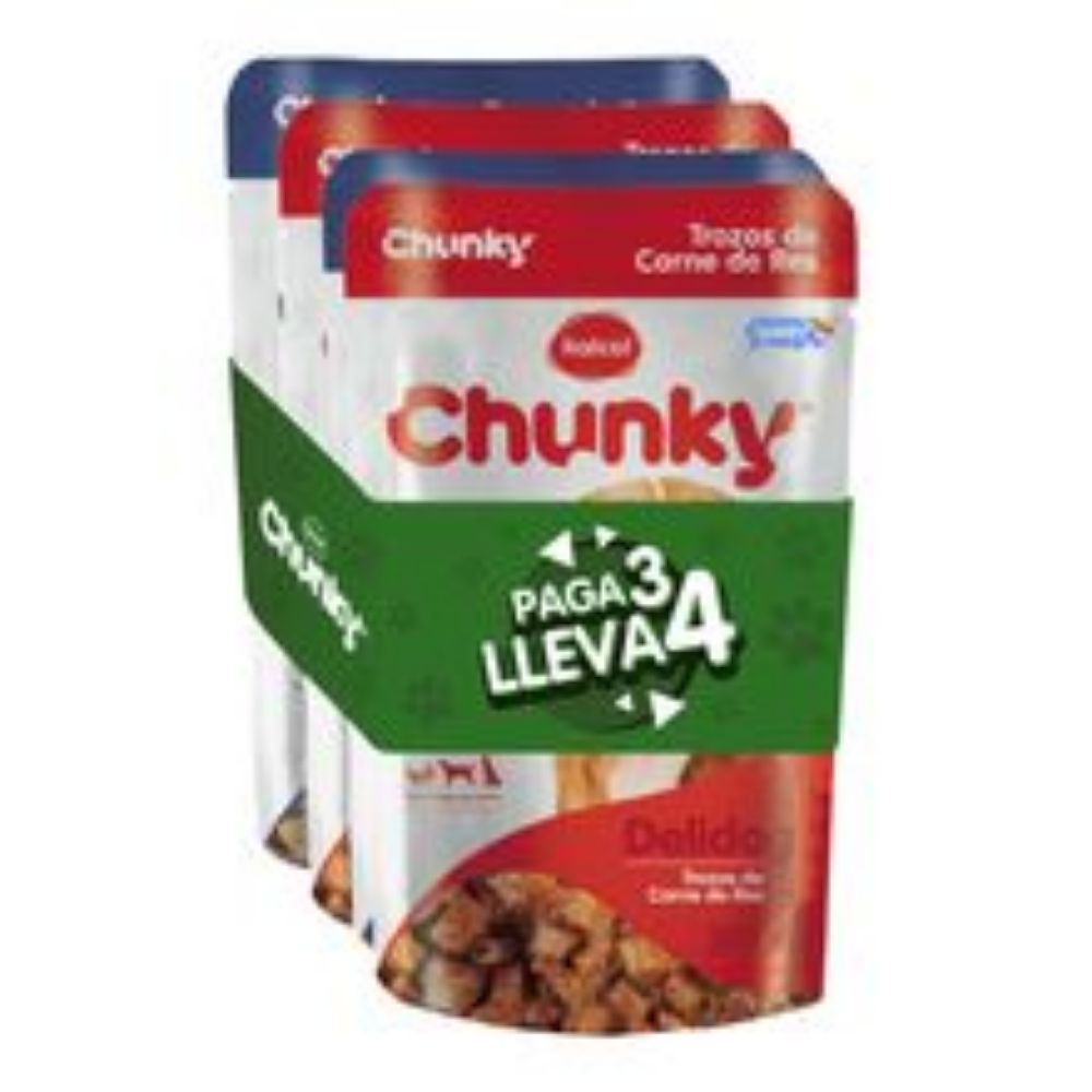 Imagen de Alimento húmedo para perro CHUNKY delidog pague 3 lleve 4 x100 g c/u
