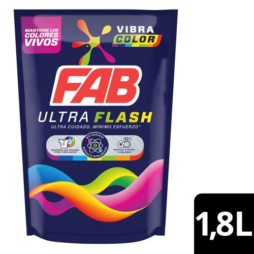 Imagen de Detergente líquido FAB ultra flash vibra color (1800  ml)