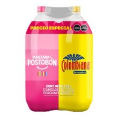 Imagen de Gaseosa POSTOBÓN manzana+colombiana 2 unds x3.125 ml c/u