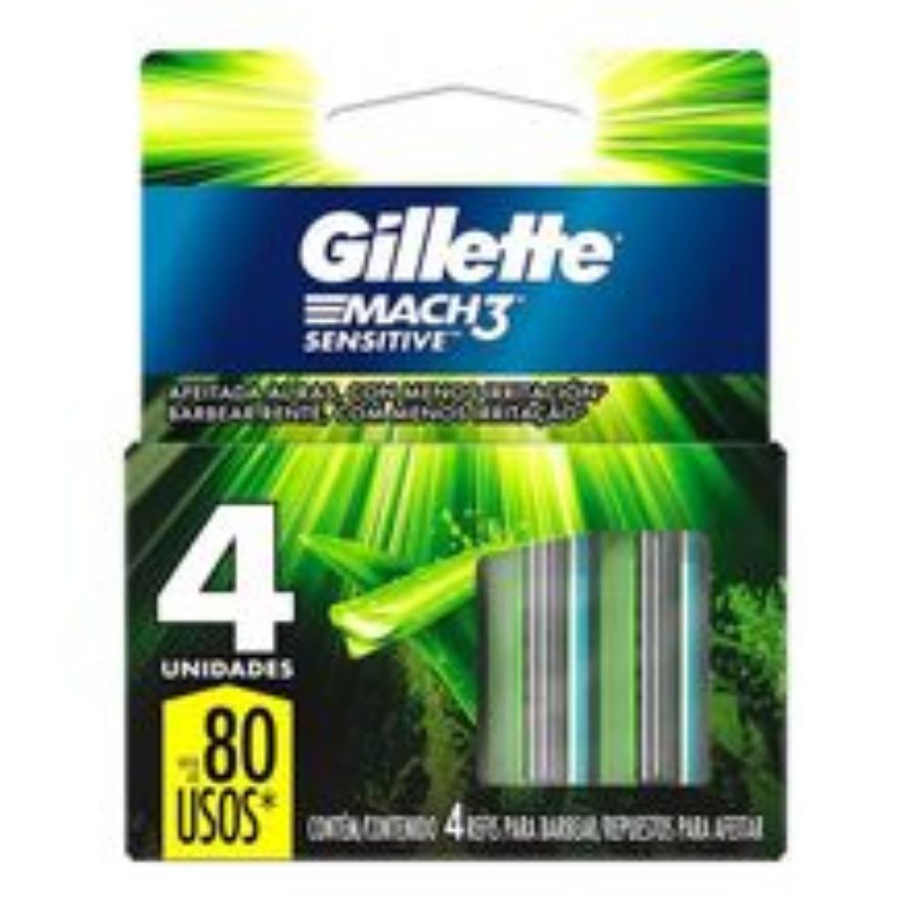Imagen de Repuesto para máquina de afeitar GILLETTE mach3 sensitive x4 unds