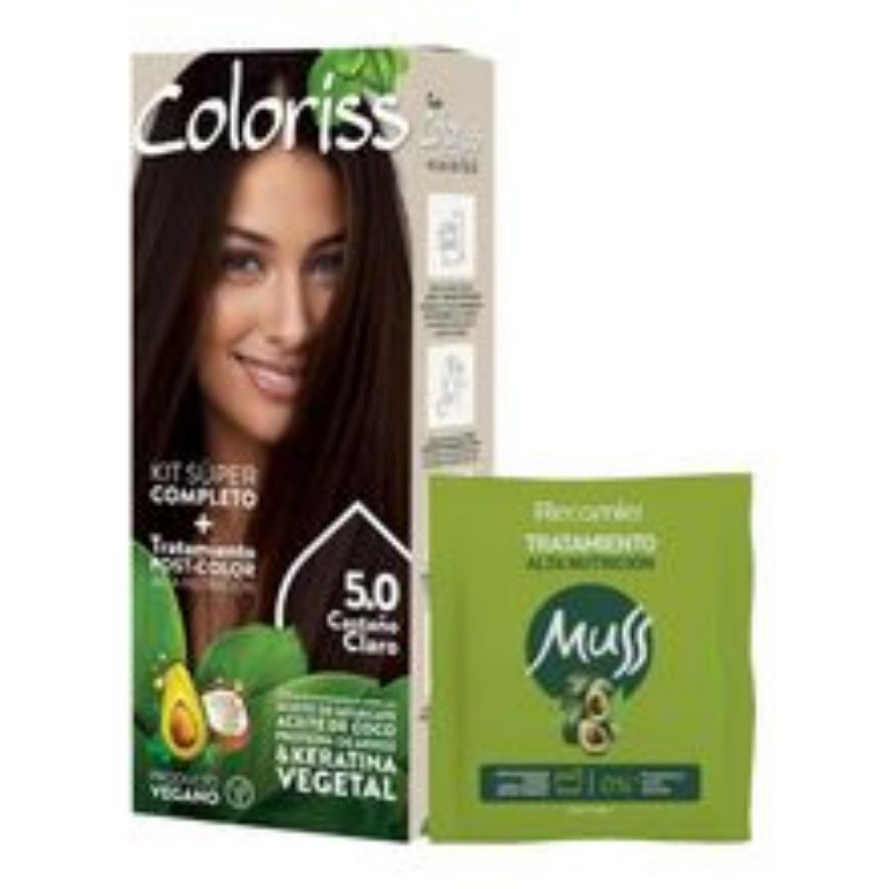 Imagen de Tinte COLORISS castaño claro kit + Tratamiento n.° 5.0