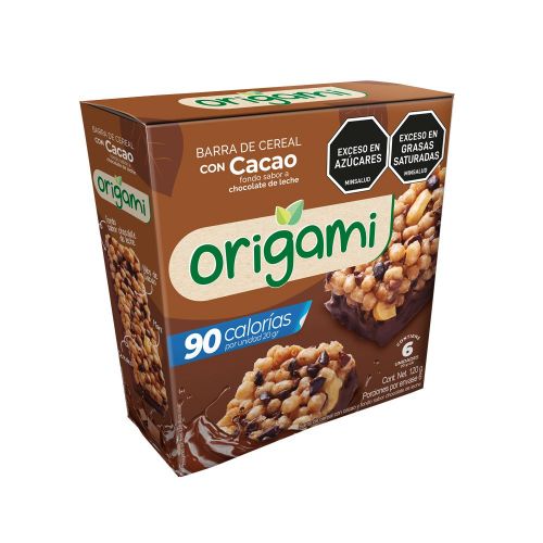 Imagen de Barra de cereal ORIGAMI con cacao sabor chocolate (120  gr)