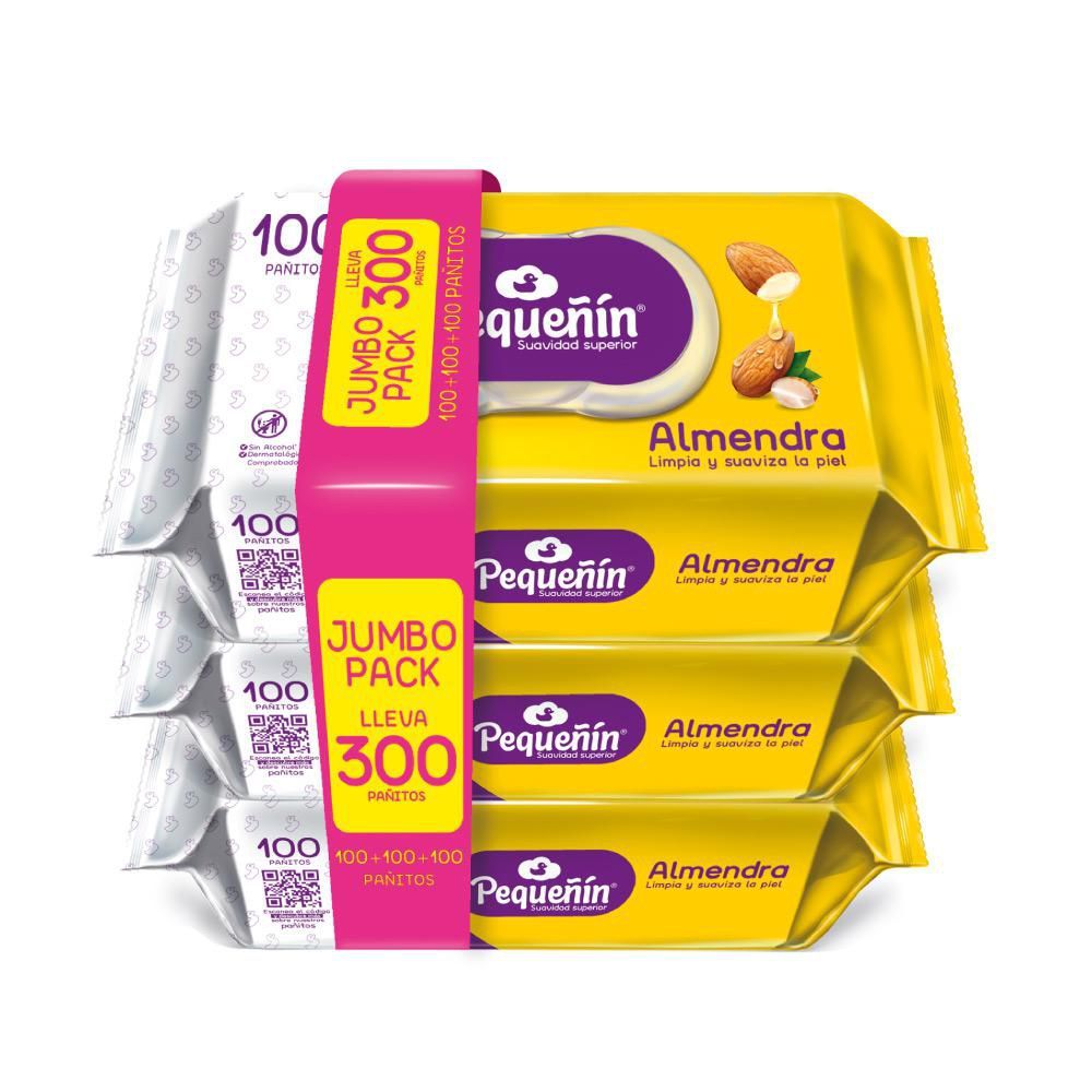 Imagen de Pañitos húmedos PEQUENIN almendra jumbo pack (300  und)